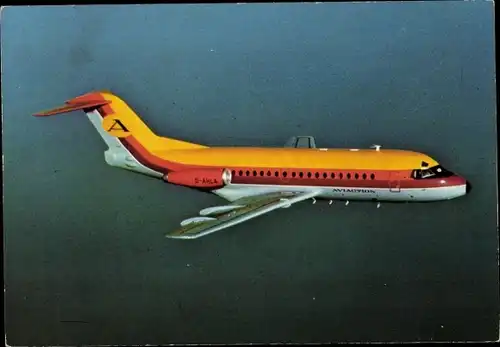 Ak Fokker F 28 Fellowship, Deutsches Passagierflugzeug, Aviaction, D AHLA