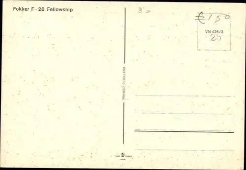 Ak Fokker F 28 Fellowship, Deutsches Passagierflugzeug, Aviaction, D AHLA