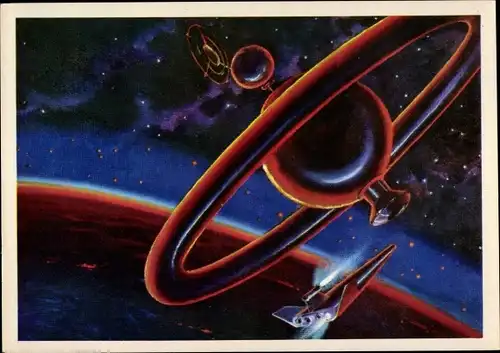 Künstler Ak Sokolov, Orbitalstation, Raumfahrt, Sowjetunion