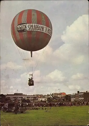 Ak Rotterdam Südholland Niederlande, Heißluftballon, Reklameballon De Spaarbank