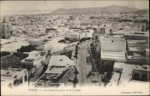 Ak Tunis, Tunesien, Gesamtansicht von der Kasbah aus