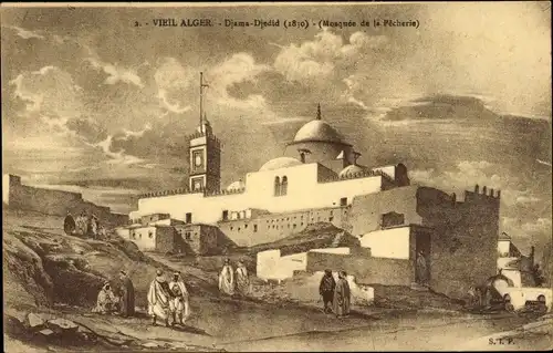 Ak Algier Algerisches Algier, Djama Djedid, 1830, Moschee von La Pecherie