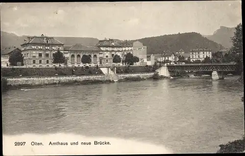 Ak Olten Kanton Solothurn, Amthaus, Neue Brücke