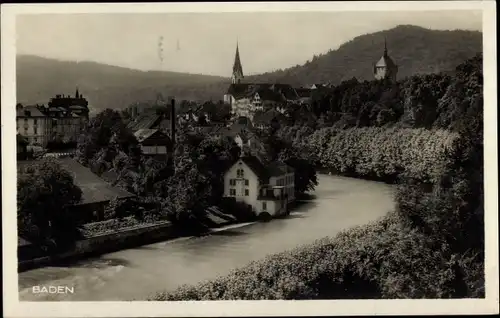 Ak Baden Kanton Aargau Schweiz, Teilansicht