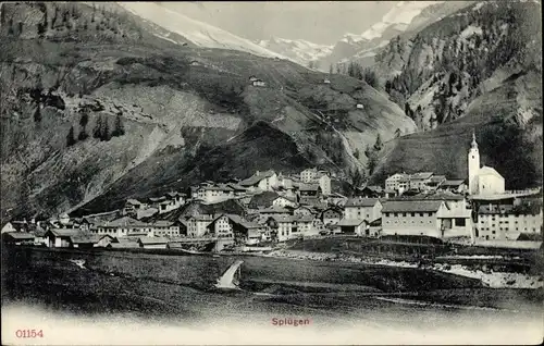 Ak Splügen Kt. Graubünden Schweiz, Gesamtansicht