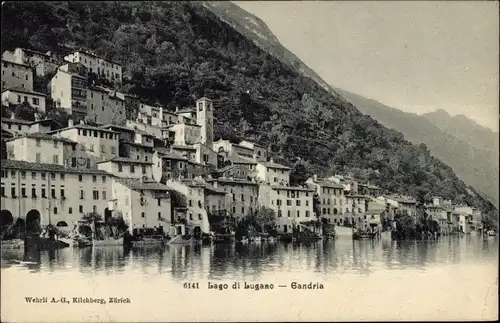 Ak Gandria Lago di Lugano Tessin Schweiz, Teilansicht