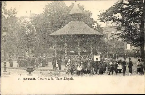 Ak Hasselt Flandern Limburg, Konzert am Place Leopold