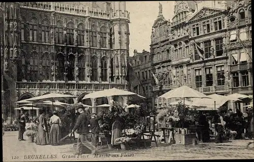 Ak Brüssel Brüssel, Grand Place, Blumenmarkt