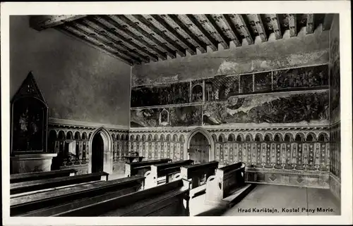 Ak Karlštejn Karlstein Mittelböhmen, Kostel Pany Marie