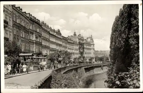 Ak Karlovy Vary Karlsbad Stadt, Gartenzeile