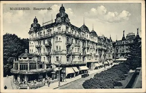 Ak Mariánské Lázně Marienbad Region Karlsbad, Hauptstraße