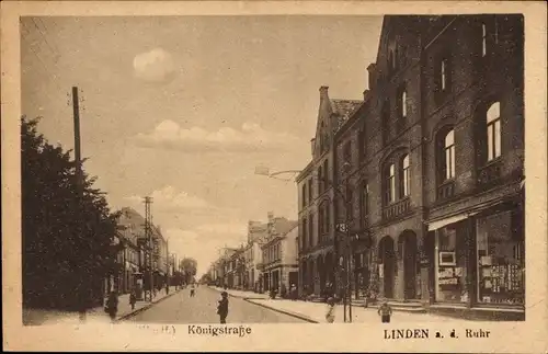 Ak Linden an der Ruhr Bochum im Ruhrgebiet, Königstraße, Geschäfte