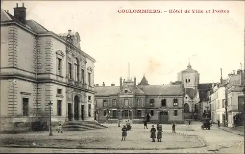 Ak Coulommiers Seine et Marne, Hotel de Ville et Postes