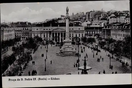 Ak Lisboa Lissabon Portugal, Praca de D. Pedro IV