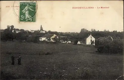 Ak Hondevilliers Seine et Marne, Le Monteel, Teilansicht des Ortes