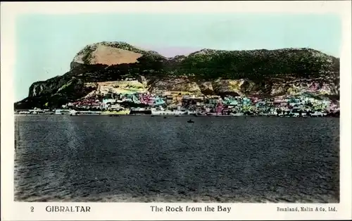 Ak Gibraltar, Blick vom spanischen Strand