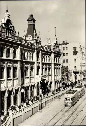 Ak Wladiwostok Russland, Straßenpartie, Straßenbahn