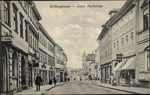 Ak Hildburghausen im Tal der Werra Thüringen, Straßenpartie, Untere Marktstraße