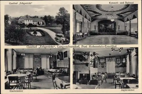 Ak Langenchursdorf Callenberg in Sachsen, Gasthof Erbgericht, Gastzimmer