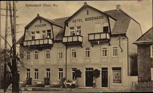 Ak Rottenbach Königsee in Thüringen, Hotel Nordhaus