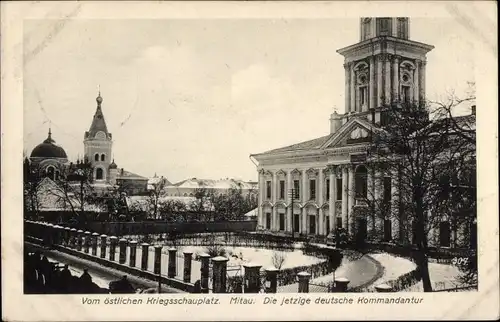 Ak Jelgava Mitau Lettland, Deutsche Kommandantur, I WK