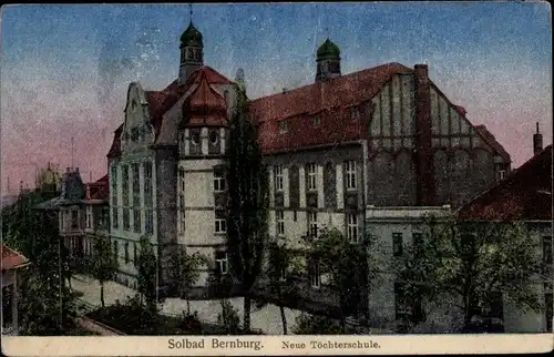 Ak Bernburg an der Saale Salzlandkreis, Neue Töchterschule