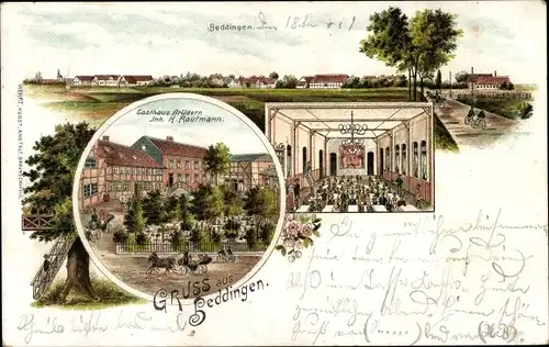 Litho Beddingen Salzgitter in Niedersachsen, Gasthaus Brüdern, Inh. H. Kaufmann