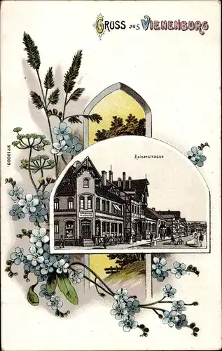 Litho Vienenburg in Niedersachsen, Blick in die Kaiserstraße