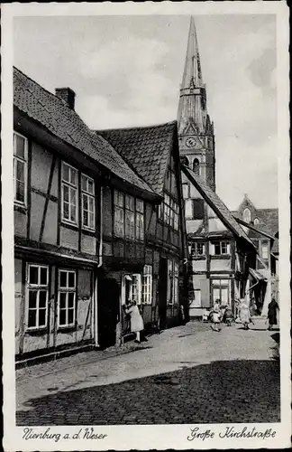 Ak Nienburg an der Weser, Partie in der Großen Kirchstraße