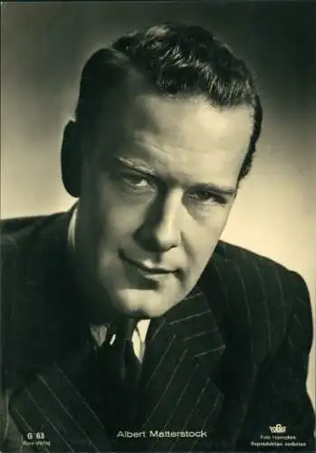 Ak Schauspieler Albert Matterstock, Portrait, Ross G 63