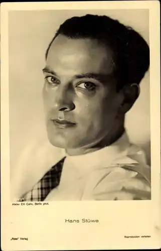 Ak Schauspieler Hans Stüwe, Portrait