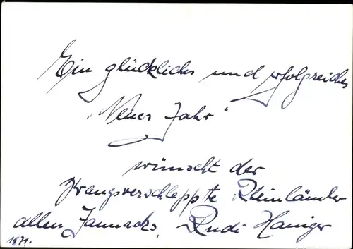 Ak Schauspieler? Rudi Haniger, Portrait, Autogramm