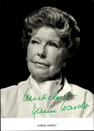 Ak Schauspielerin Karin Hardt, Portrait, Autogramm