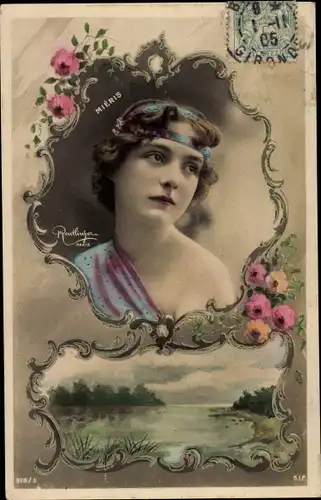 Passepartout Ak Schauspielerin Mièris, Portrait
