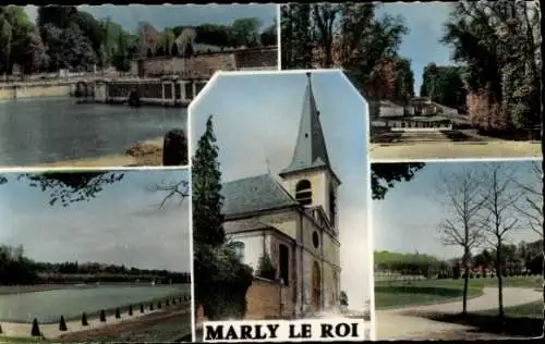 Ak Marly le Roi Yvelines, Park, Kirche