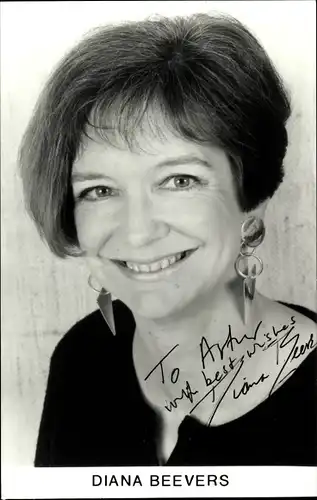 Ak Schauspielerin Diana Beevers, Portrait, Autogramm