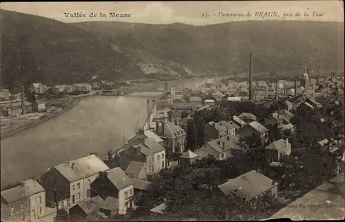 Ak Braux Sainte Cobière Marne, Panorama, Meuse-Tal