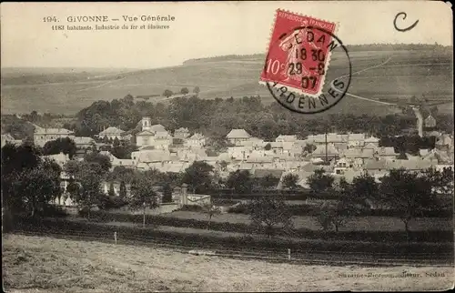 Ak Givonne Ardennes, Gesamtansicht