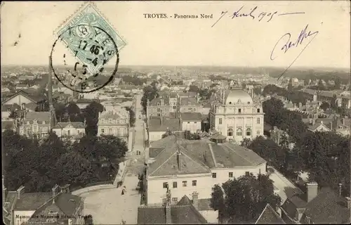 Ak Troyes Aube, Panorama Nord, Blick über die Dächer