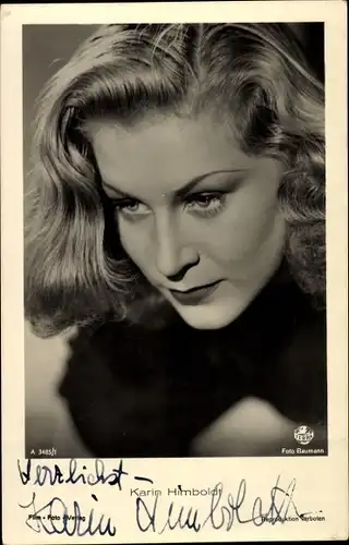 Ak Schauspielerin Karin Himboldt, Portrait, Autogramm