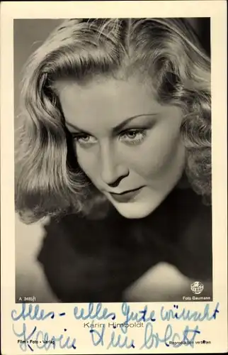Ak Schauspielerin Karin Himboldt, Portrait, Autogramm