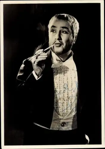 Foto Schauspieler Gerhard Stohn, Portrait, Zigarette, Autogramm