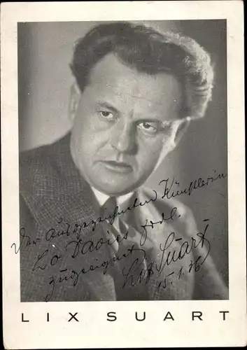 Ak Schauspieler Lix Stuart, Portrait, Autogramm