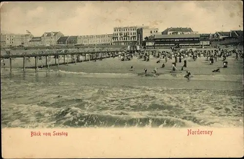 Ak Nordseebad Norderney Ostfriesland, Seesteg