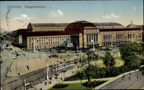 Ak Leipzig, Hauptbahnhof, Straßenbahn