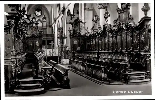 Ak Bronnbach an der Tauber Wertheim, Kirche