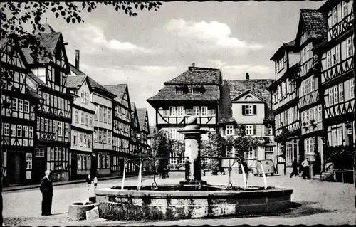 Ak Bad Sooden Allendorf an der Werra Hessen, Marktplatz, Brunnen