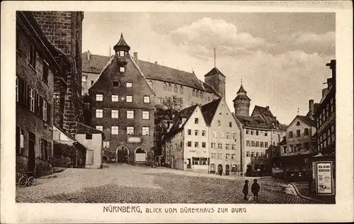 Ak Nürnberg in Mittelfranken, Burg vom Albrecht Dürer Haus gesehen