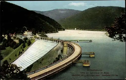 Ak Gemünd Schleiden in der Eifel, Urft-Talsperre, Sperrmauer