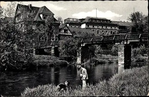 Ak Ahrweiler, Dr. v. Ehrenwall'sche Kuranstalt, Brücke, Kinder